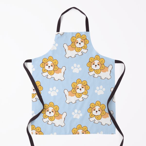 Item preview, Shih Tzu Dog with Flower Hat - Blue designed and sold by Lulupainting.