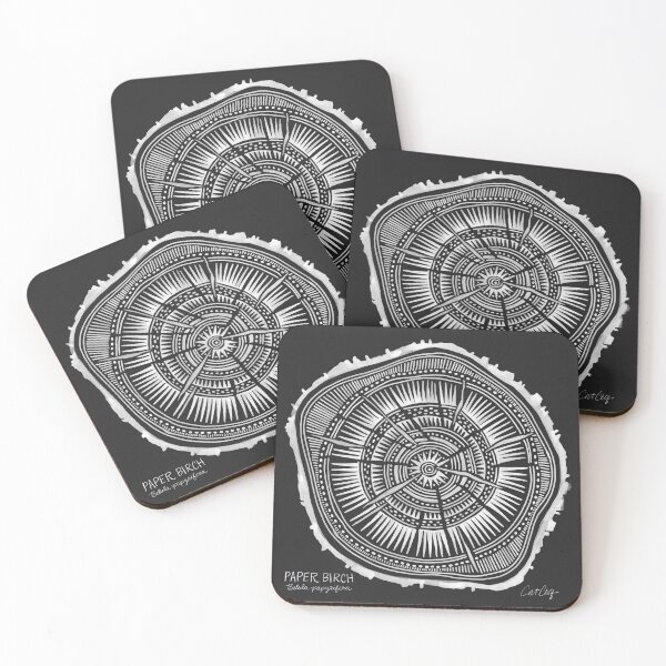 Item preview, Paper Birch – White on Black designed and sold by Cat Coquillette.
