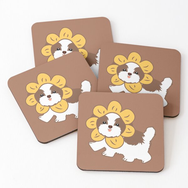 Item preview, Shih Tzu Dog with Flower Hat - Brown designed and sold by Lulupainting.