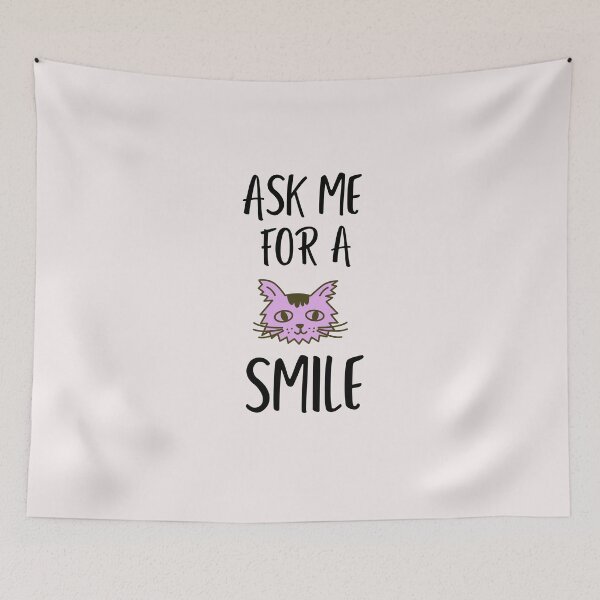 Item preview, Ask me to make you smile - Funny Cat designed and sold by youngdstag.