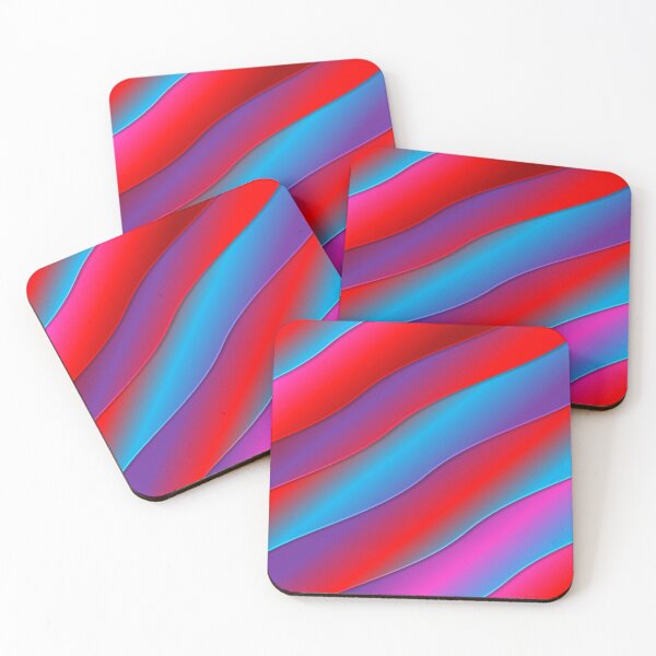Item preview, Preppy Aqua Blue Red Fuschia Pink Violet Purple Waves designed and sold by IamTrending.