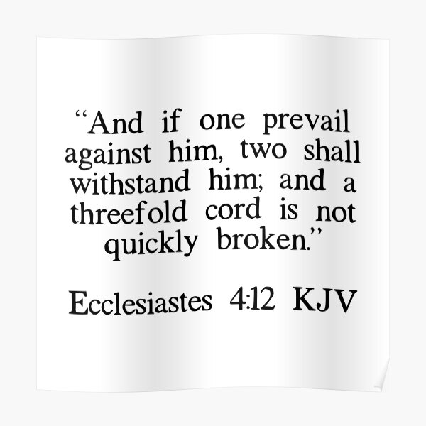 Ecclesiastes 4:12 Kjv" Poster By Ibmclothing | Redbubble