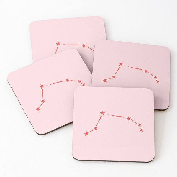 Artikelvorschau, minimalistisches Sternbild Widder in Rot und Pink entworfen und verkauft von neopop.