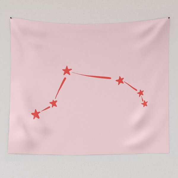 Artikelvorschau, minimalistisches Sternbild Widder in Rot und Pink entworfen und verkauft von neopop.