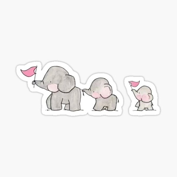 Elephant Family Sticker