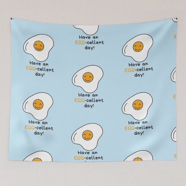Item preview, Have an EGG-cellent day! Happy cute lazy egg, fried egg fun design. designed and sold by milkasweet.