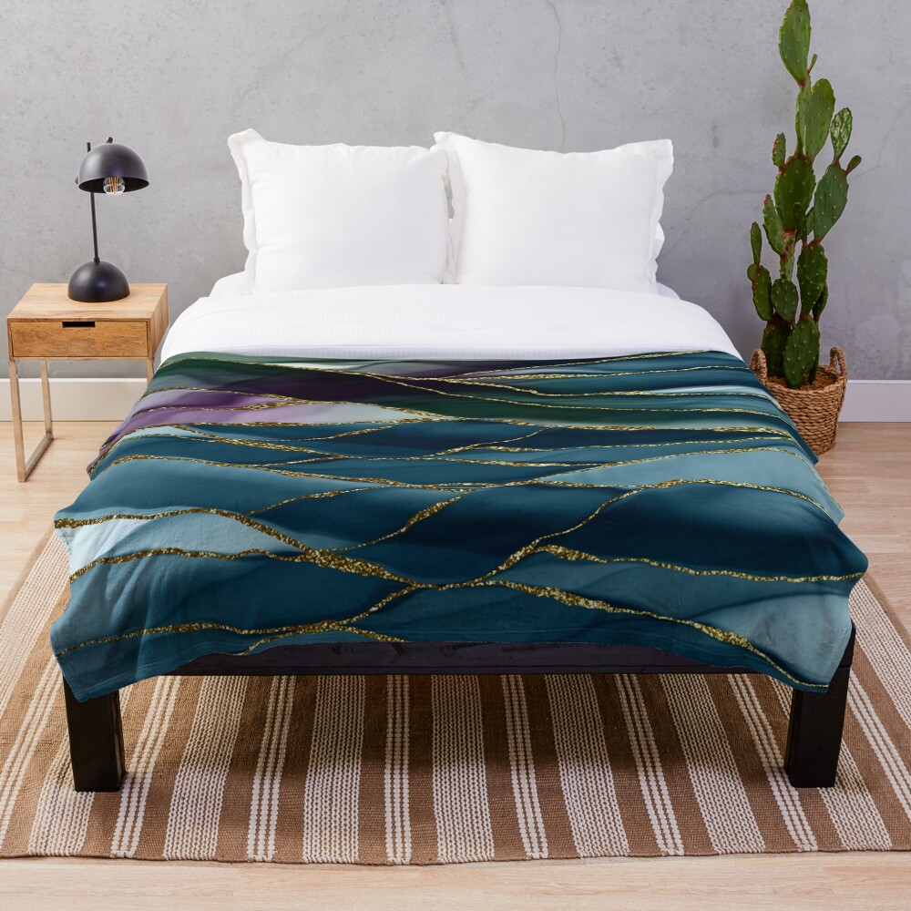 Evening Glow Marble Landscapes 1 Throw Blanket