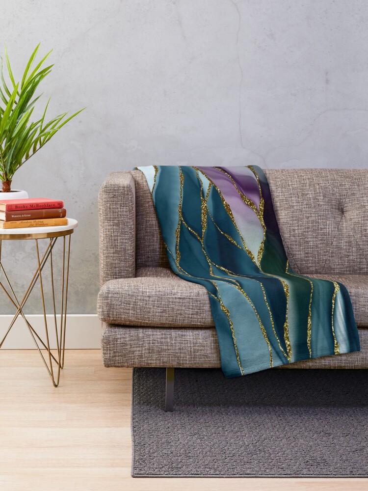 Alternate view of Evening Glow Marble Landscapes 1 Throw Blanket