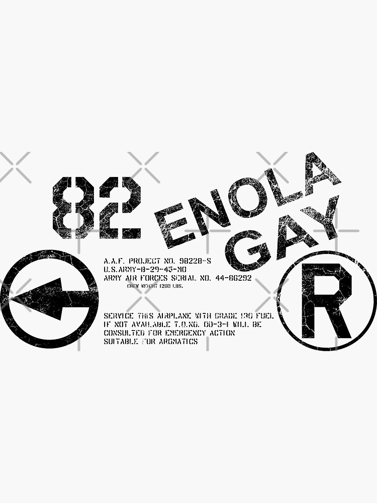 "Enola Gay B29 Superfortress Artwork 509th Bomb Group" Sticker for