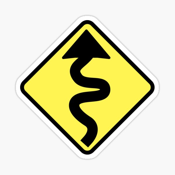 Curves Ahead Sticker