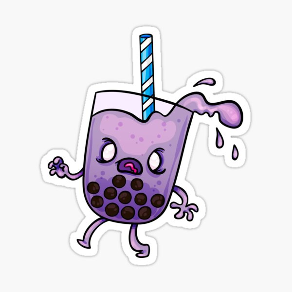 Boba zombie – Taro bubbles Sticker