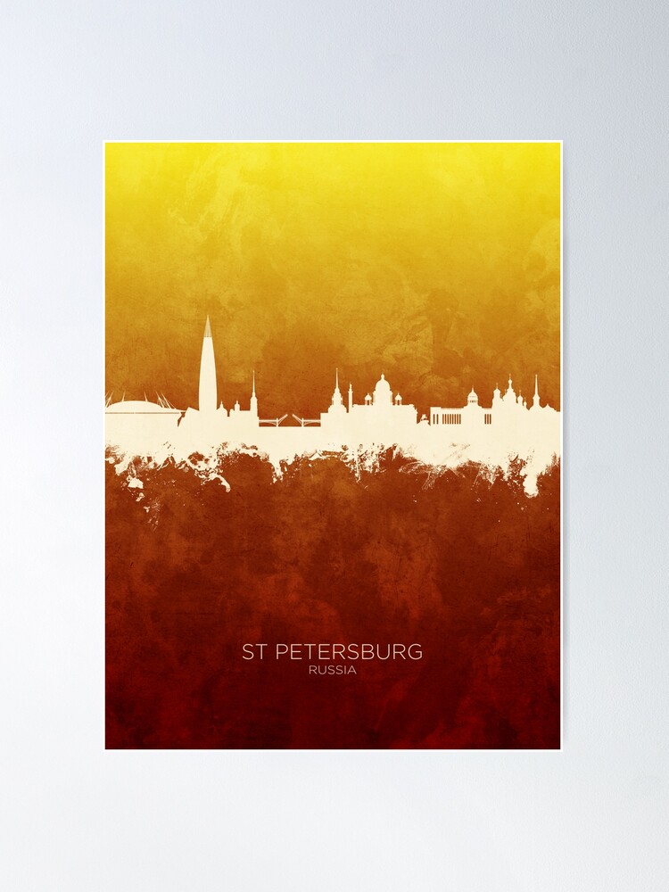 St.petersburg Skyline Art, Original St.petersburg Florida Skyline  Watercolor Painting, St. Petersburg Skyline, Watercolor Skyline Painting 