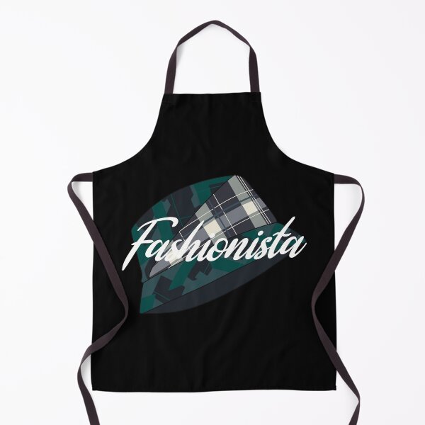 Item preview, Blue, beige and green tartan hat with the word 'fashionista' written over it designed and sold by Fruit-Tee.