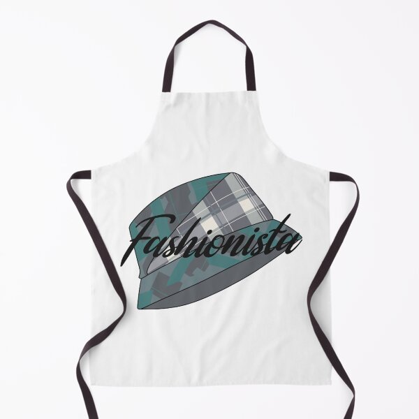 Item preview, Blue, beige and green tartan hat with the word 'fashionista' written over it designed and sold by Fruit-Tee.