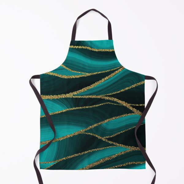Item preview, Emerald Green Malachite Faux Marble Waves With Gold Glitter designed and sold by MysticMarble.