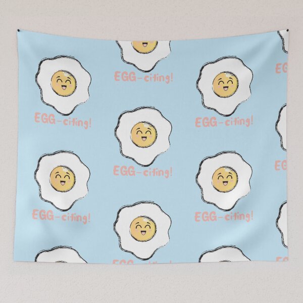 Item preview, EGG-citing! Happy cute lazy egg, fried egg fun design. designed and sold by milkasweet.