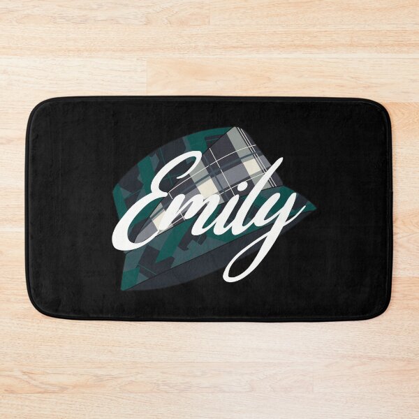Item preview, Blue, beige and green tartan hat with the name 'Emily' written over it    designed and sold by Fruit-Tee.