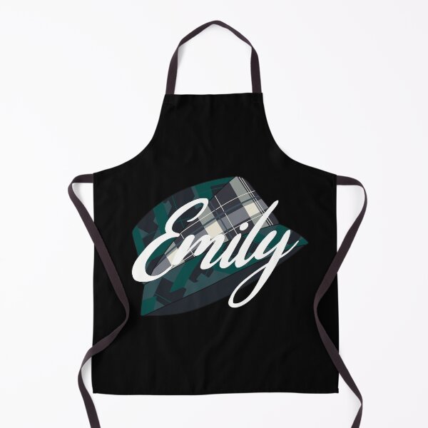 Item preview, Blue, beige and green tartan hat with the name 'Emily' written over it designed and sold by Fruit-Tee.