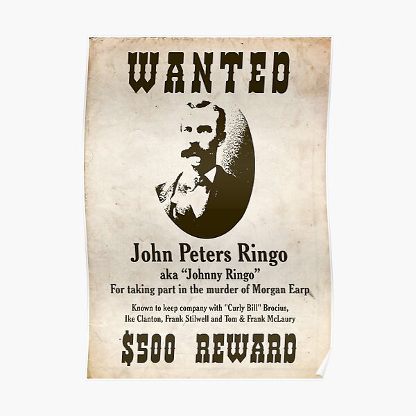 Johnny Ringo Wanted Poster Poster