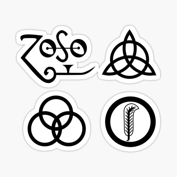 Band Symbols ZOSO Music Car Laptop Sticker LED ZEPPELIN IV .. Vinyl Decal .. 