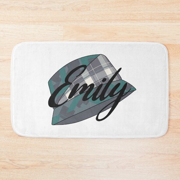 Item preview, Blue, beige and green tartan hat with the name 'Emily' written over it    designed and sold by Fruit-Tee.