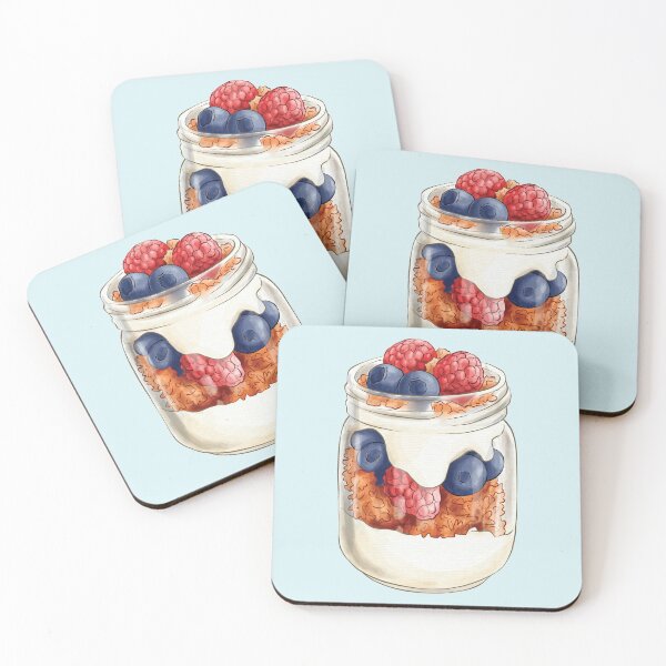 Item preview, Healthy Blueberries and Raspberries Granola Yogurt Parfait designed and sold by Alicia Chee.