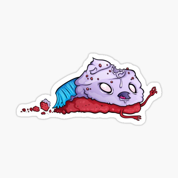 Red velvet Cupcake zombie Sticker