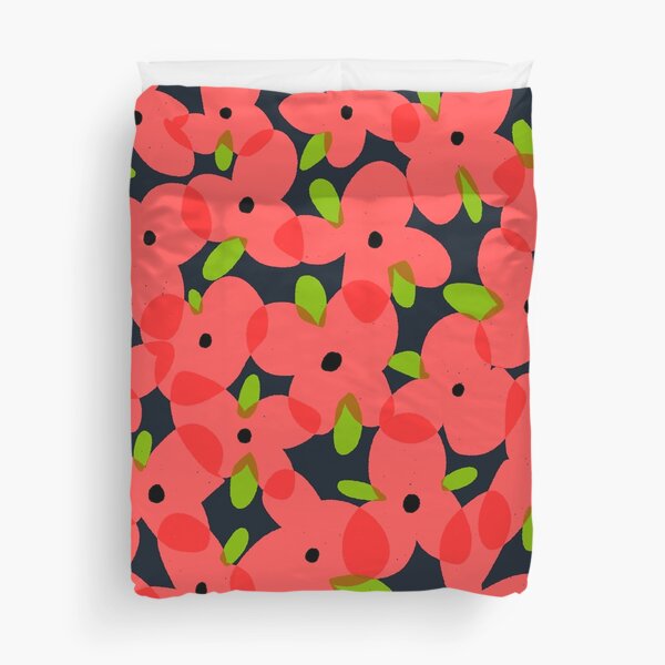 Amapolas | Patrón de flor roja Funda nórdica
