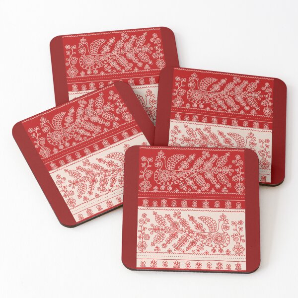 Item preview, Karelian red and white embroidery bird designed and sold by 1enchik.