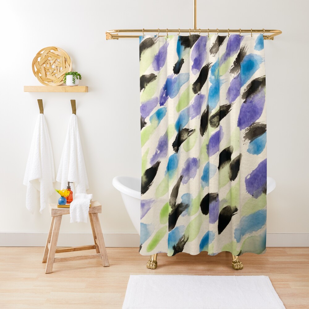 Rain Watercolor - Abstract Art Shower Curtain