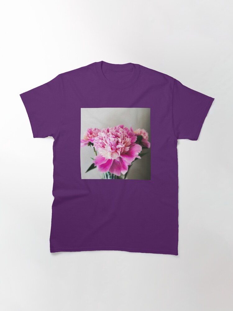 Thumbnail 3 of 7, Classic T-Shirt, Gift for Gardener - Pink Peonies designed and sold by OneDayArt.