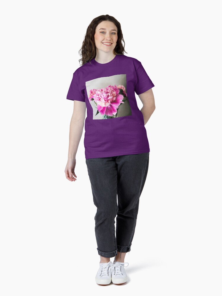 Thumbnail 4 of 7, Classic T-Shirt, Gift for Gardener - Pink Peonies designed and sold by OneDayArt.