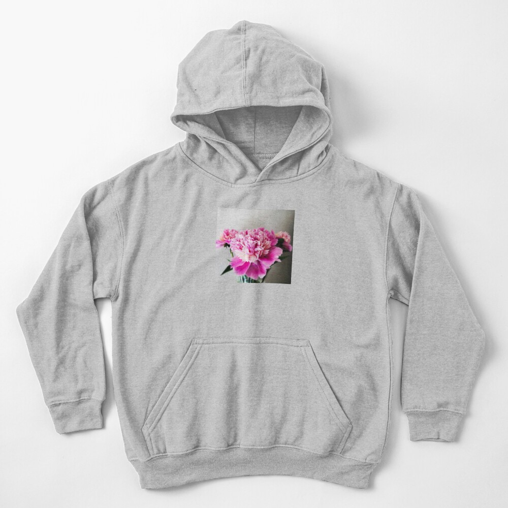 Gift for Gardener - Pink Peonies Kids Pullover Hoodie