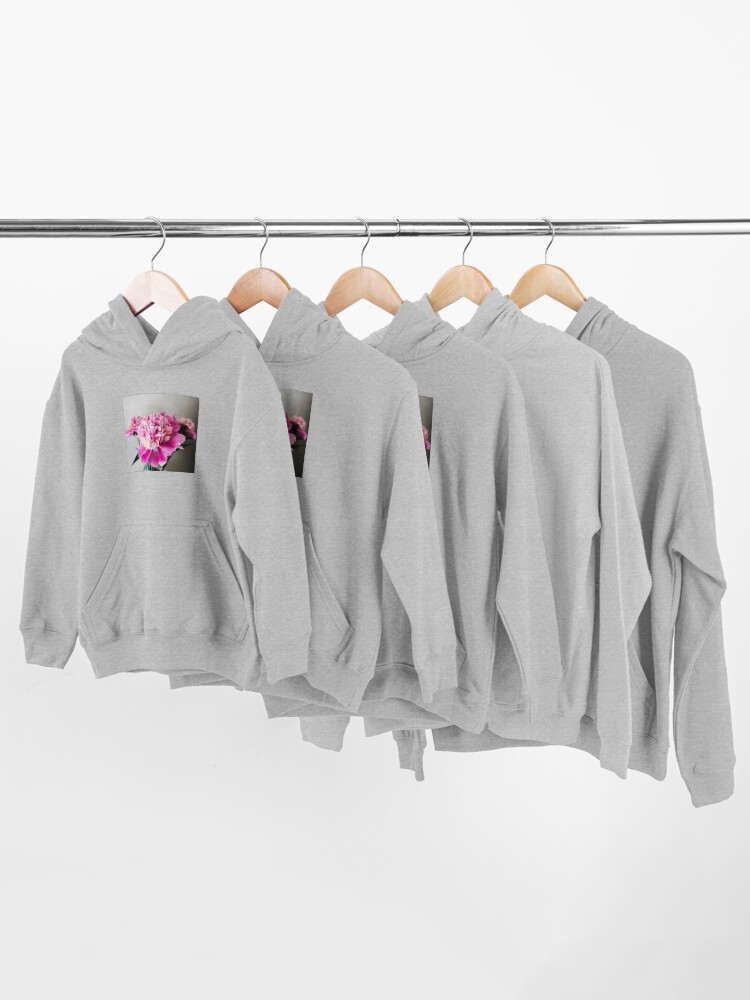 Alternate view of Gift for Gardener - Pink Peonies Kids Pullover Hoodie