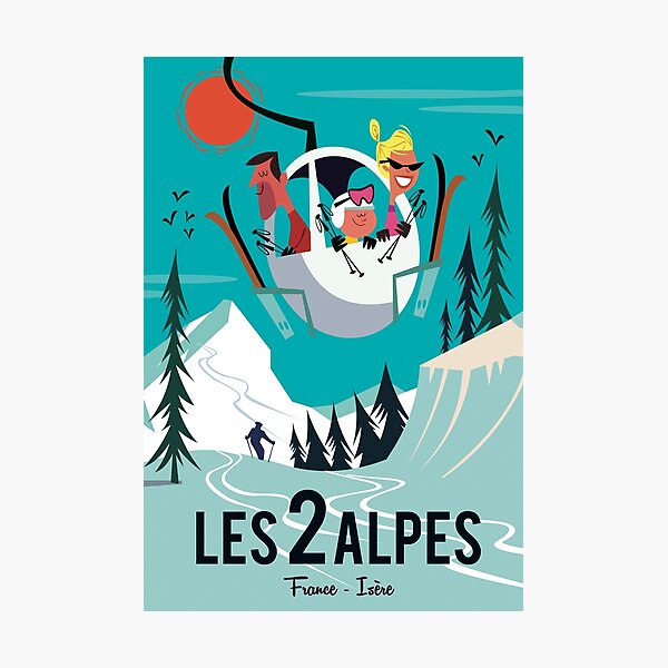Les 2 Alpes poster Photographic Print