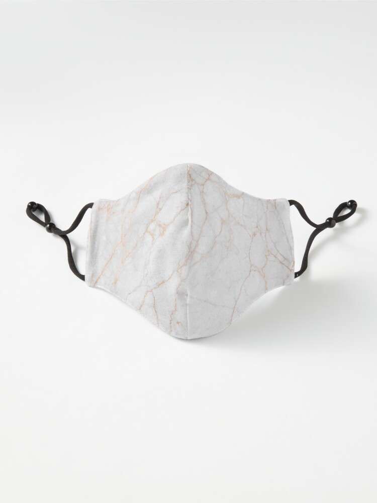Alternate view of White Marble with Gold Glitter Veins Mask