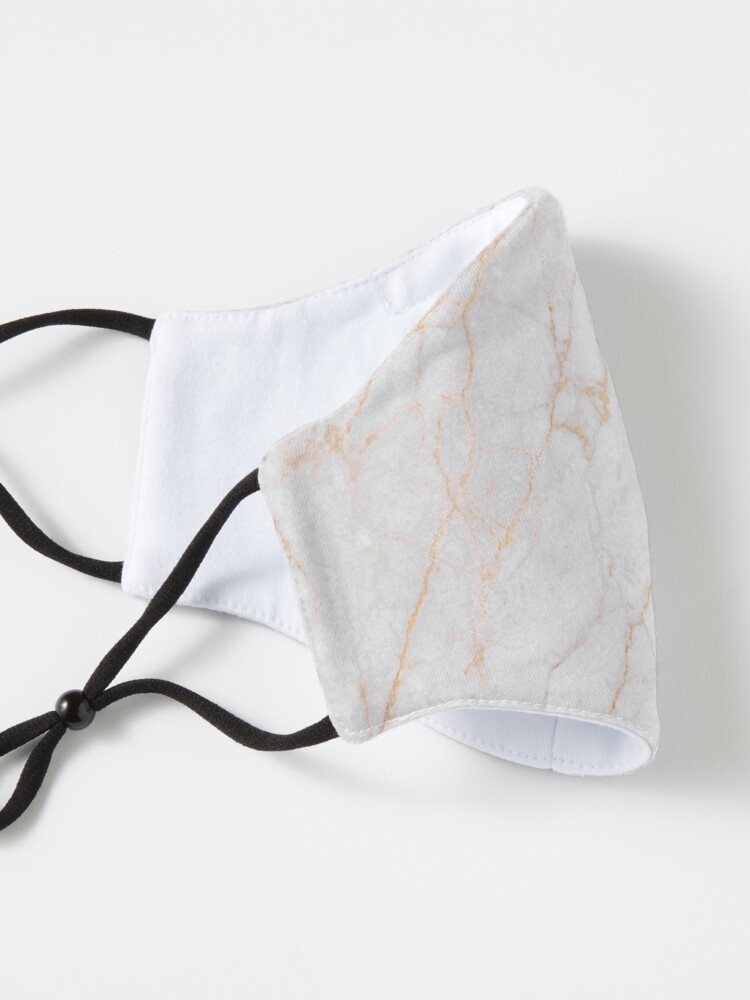 Alternate view of White Marble with Gold Glitter Veins Mask