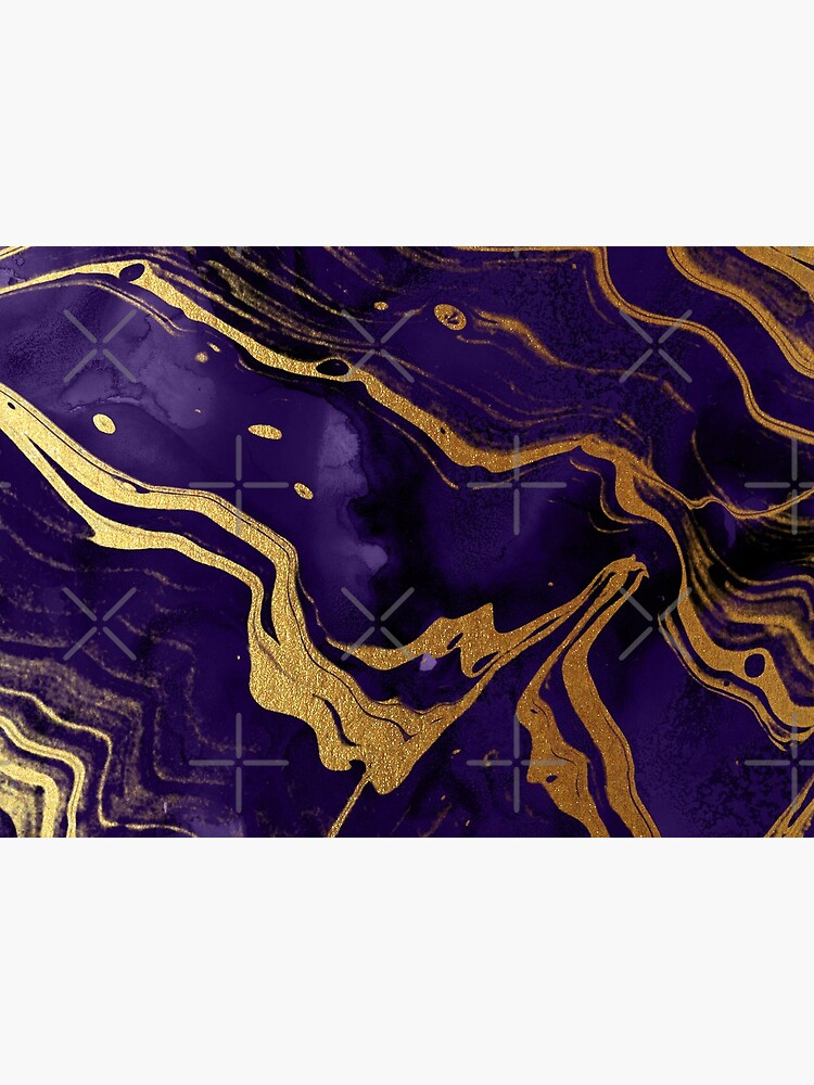 Dark Purple Ink Marble Texture with Gold Veins by MysticMarble