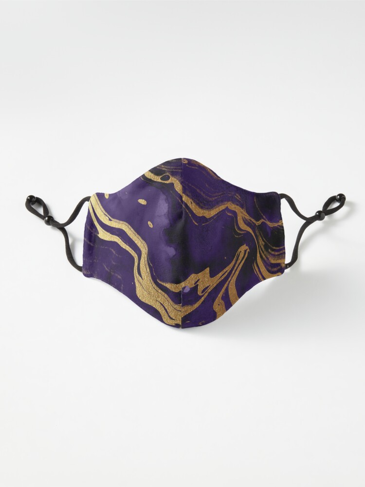 Alternate view of Dark Purple Ink Marble Texture with Gold Veins Mask