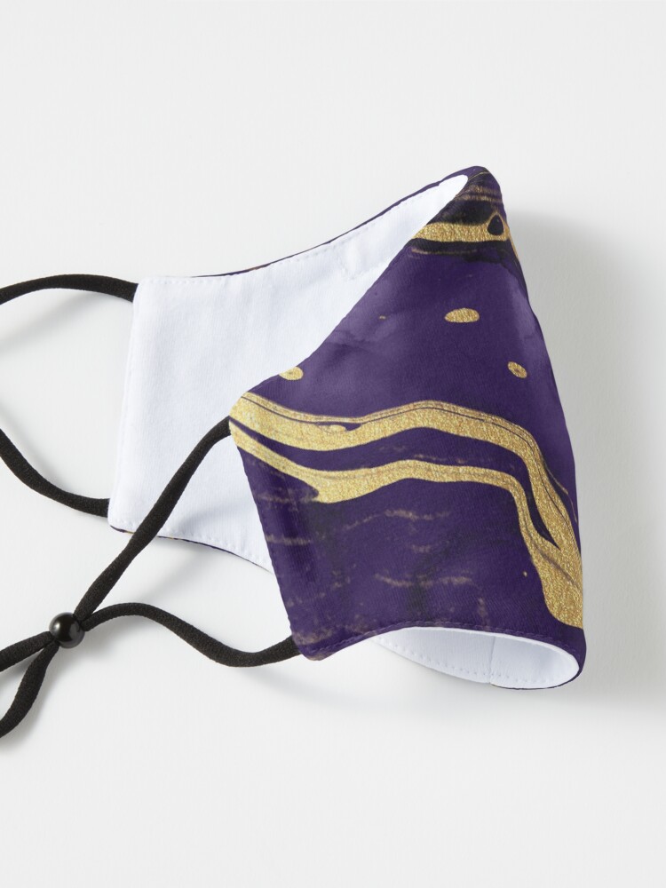 Alternate view of Dark Purple Ink Marble Texture with Gold Veins Mask