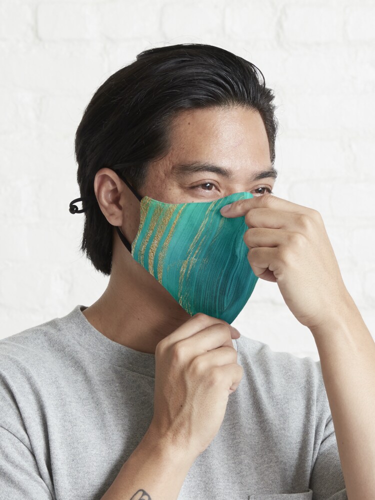 Alternate view of Malachite Green Marble with Gold Veins Mask