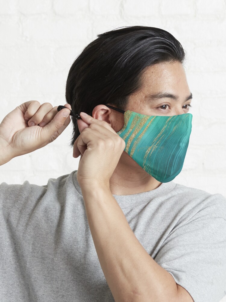 Alternate view of Malachite Green Marble with Gold Veins Mask