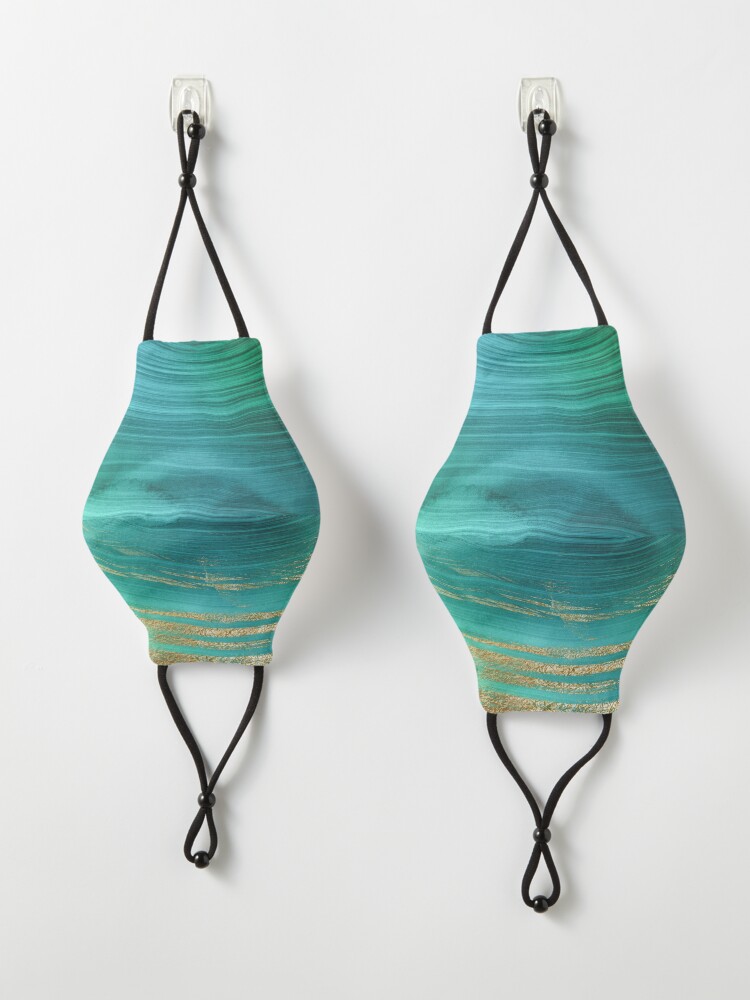Alternate view of Malachite Green Marble with Gold Veins Mask