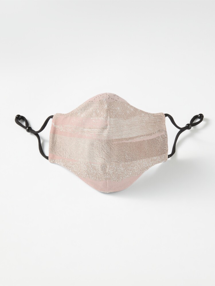 Alternate view of Glitter and Metal Foil Strokes on Blush Rosegold Metal Mask