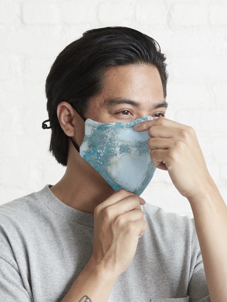 Alternate view of Ice Blue Metal Foil and Light Blue Marble Texture Mask