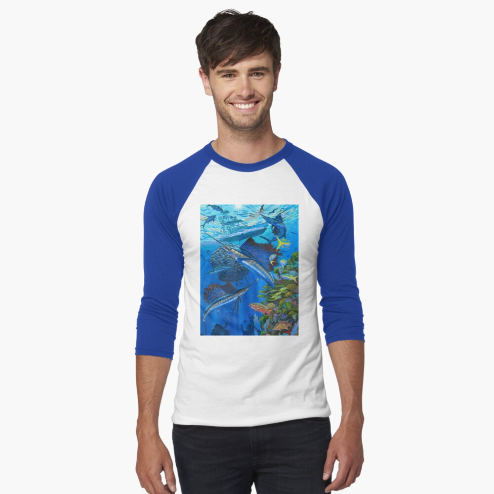 Vista previa del artículo con la obra «Camiseta ¾ estilo béisbol», diseñado y vendido por Bluemarlin.