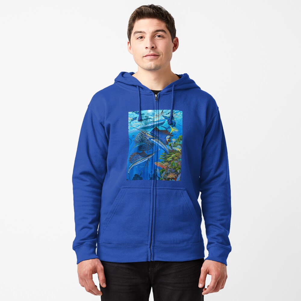 Vista previa del artículo con la obra «Sudadera con capucha y cremallera», diseñado y vendido por Bluemarlin.