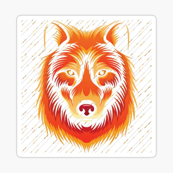 "red wolf" Sticker for Sale by pushpamp Redbubble