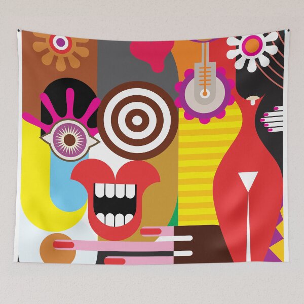 Item preview, Face of One Crazy Woman - culture women art modern abstract painting designed and sold by randomorder.
