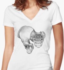 Male pelvis Women's Fitted V-Neck T-Shirt